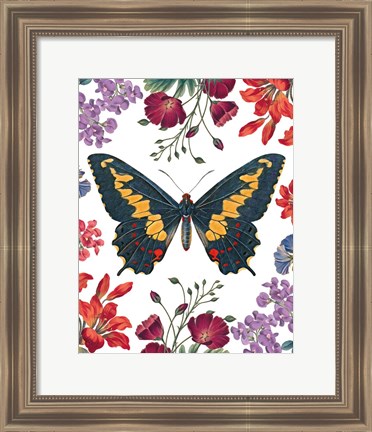 Framed Butterfly Garden III Print