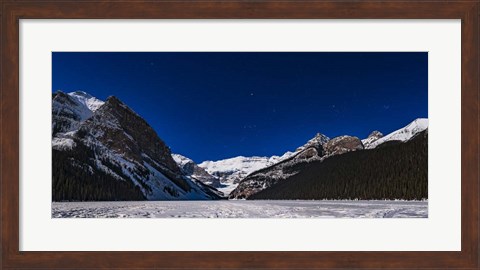 Framed Orion Setting Over Victoria Glacier Print