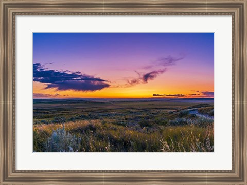 Framed Volcanic Twilight at Grasslands National Park, Canada Print