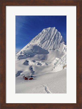 Framed Mountaineers, Alpamayo Mountain in Peru Print