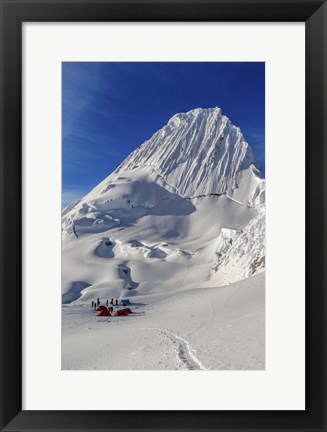 Framed Mountaineers, Alpamayo Mountain in Peru Print