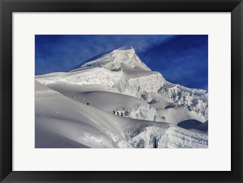 Framed Mountaineers, Cordillera Blanca Mountain Range in Peru Print