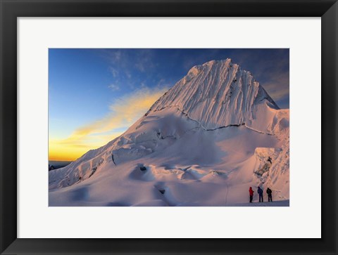 Framed Sunset on Alpamayo Mountain in the Andes Of Peru Print