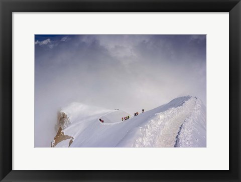 Framed Mountaineering on the Path from the Aiguille Du Midi, France Print