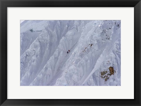 Framed Climbing Nevado Alpamayo Mountain in Peru Print