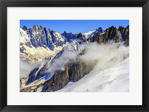 Framed Panoramic Mont Blanc Cable Car Print