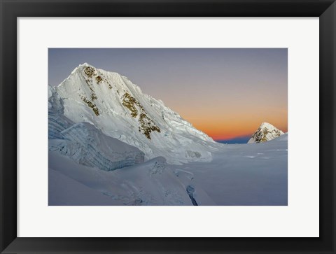 Framed Sunrise on Quitaraju Mountain, Peru Print