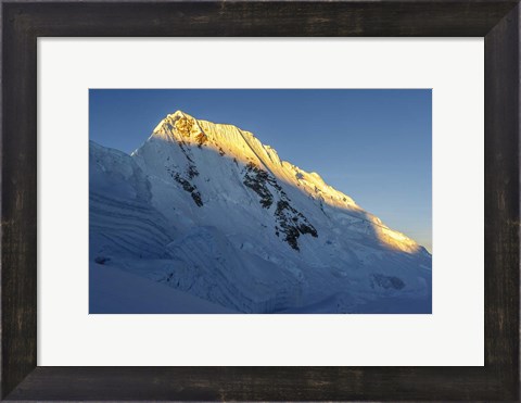 Framed Sunrise on Quitaraju Mountain in the Cordillera Blanca in the Andes Print