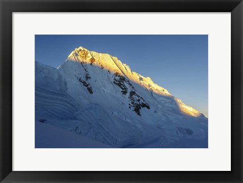 Framed Sunrise on Quitaraju Mountain in the Cordillera Blanca in the Andes Print