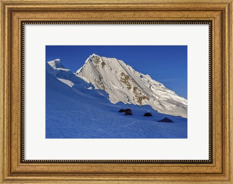 Framed Campsite on Quitaraju Mountain Print