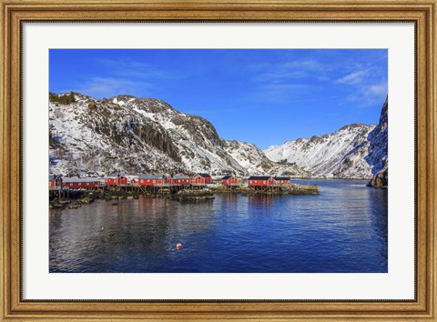 Framed Fishing Village, Norway Print