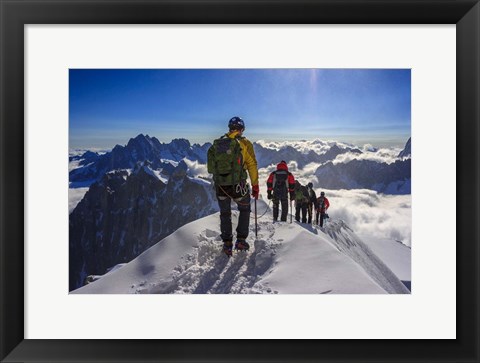 Framed Mountain Climbers Descending Print