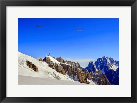 Framed Aiguille Du Plan Seen from La Vallee Blanche, France Print