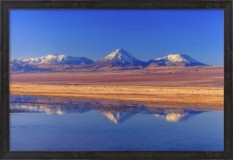 Framed Licancabur Stratovolcano Reflected in Laguna Tebinquinche, Chile Print
