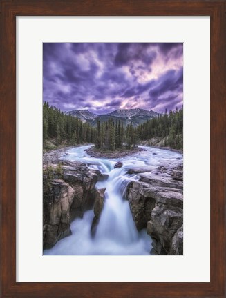 Framed Sunwapta Falls, Jasper National Park, Alberta, Canada Print