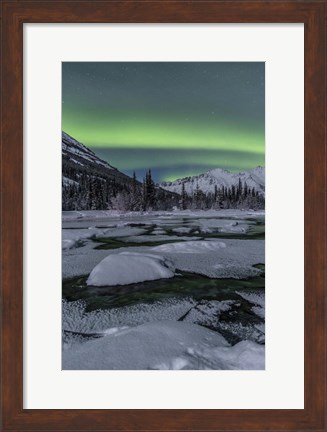 Framed Northern Lights, Annie Lake, Yukon, Canada Print