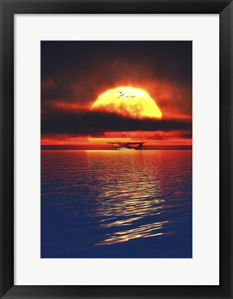 Framed Martin 156 Clipper Aircraft Landing Print