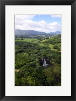 Framed Aerial View Of Wailua River State Park, Kauai, Hawaii Print