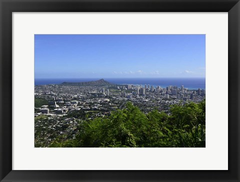 Framed Lookout Overlooking Honolulu, Oahu, Hawaii Print