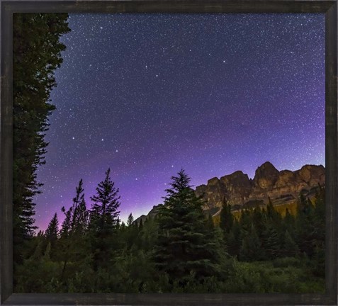 Framed Big and Little Dippers, and Polaris, Over Castle Mountain in Banff National Park Print