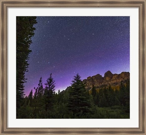 Framed Big and Little Dippers, and Polaris, Over Castle Mountain in Banff National Park Print