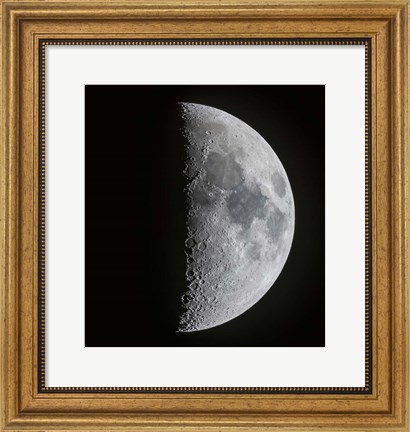 Framed 7 Day Old First Quarter Moon Print