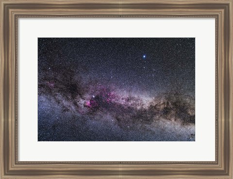 Framed Constellations of Cygnus and Lyra in the Northern Summer Milky Way Print