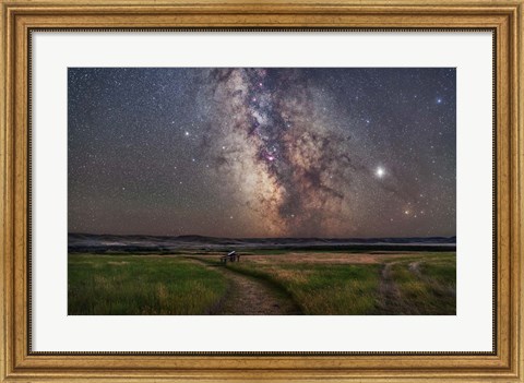 Framed Galactic Centre of the Milky Way at Grasslands National Park Print