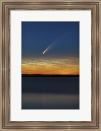 Framed Comet NEOWISE With Noctilucent Clouds Above Deadhorse Lake Print