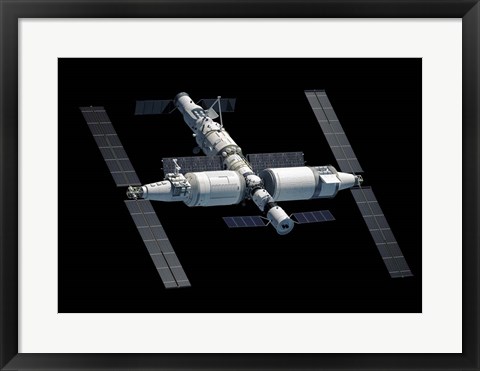 Framed Chinese Space Station Tiangong 2022, Complete View Print