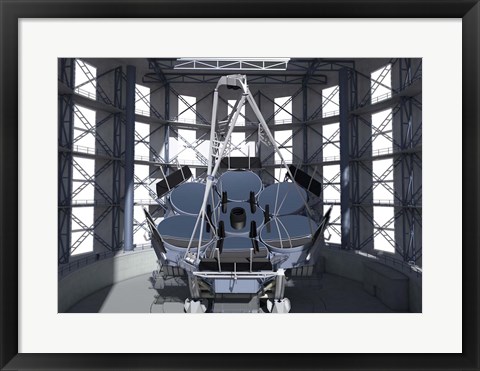 Framed Giant Magellan Telescope, Front View With Enclosure Print