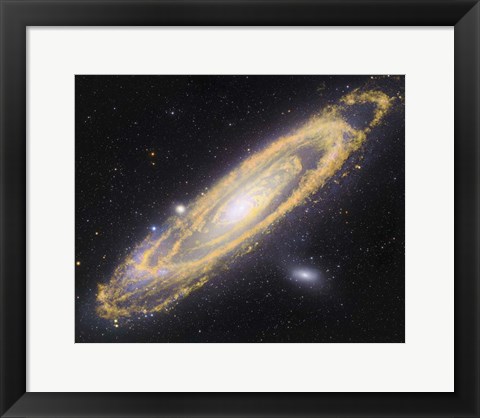 Framed Visible Light-Infrared Composite of Messier 31, the Andromeda Galaxy Print