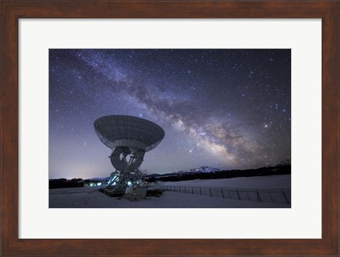 Framed Milky Way Rises Above a Radio Telescope at the Nanshan Observatory, China Print