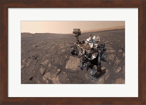 Framed Curiosity&#39;s Selfie at the Mary Anning Location On Mars Print