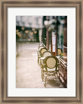 Framed Cafe Chairs on Quiet Village Street Print