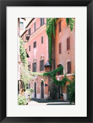 Framed Pink Buildings in Rome Print