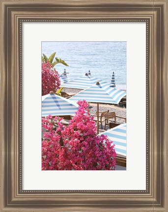 Framed Pink White and Blue on The Riviera Print