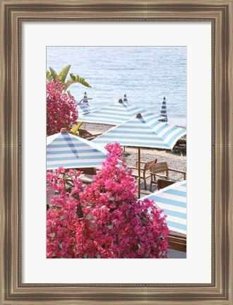 Framed Pink White and Blue on The Riviera Print