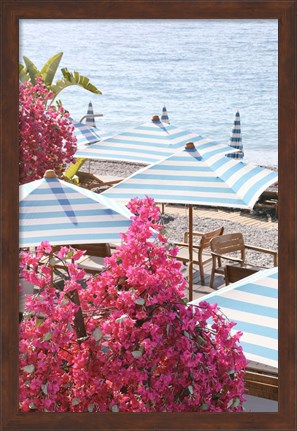 Framed Pink White and Blue on The Riviera Print