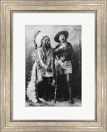 Framed Buffalo Bill and Sitting Bull in 1897 Print