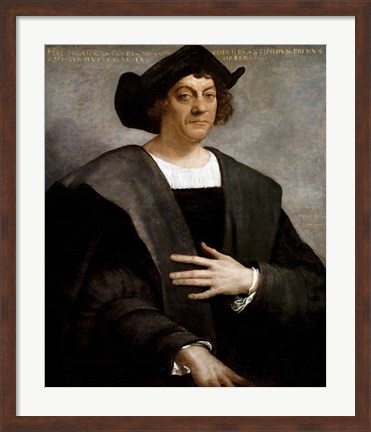 Framed Christopher Columbus, by Sebastiano del Piombo, 1519 Print