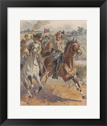 Framed General JEB Stuart&#39;s raid around McClellan in June 1862 Print