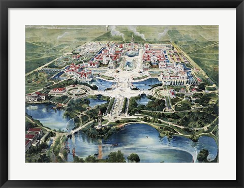 Framed Birdseye view of the Pan-American Exposition held in Buffalo, New York Print