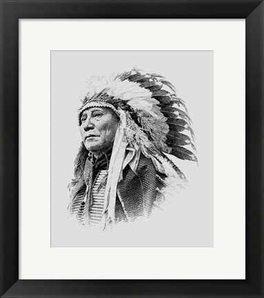 Framed Chief Hollow Horn Bear, a Brule Lakota leader during the Indian Wars Print