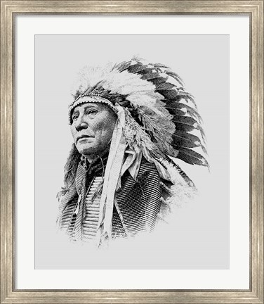 Framed Chief Hollow Horn Bear, a Brule Lakota leader during the Indian Wars Print