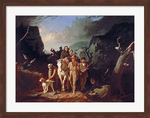 Framed Daniel Boone escorting settlers through the Cumberland Gap Print