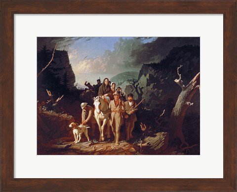 Framed Daniel Boone escorting settlers through the Cumberland Gap Print