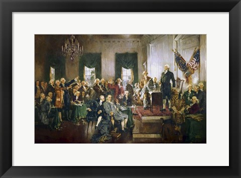 Framed Signing of the US Constitution at Independence Hall, Philadelphia, September 17, 1787 Print