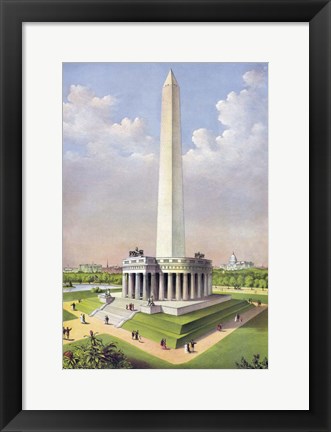 Framed National Washington Monument, circa 1885 Print