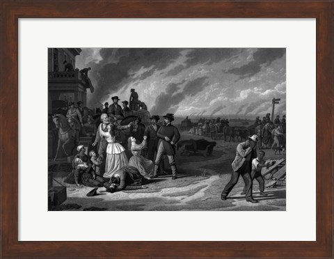 Framed Brigadier General Thomas Ewing of the Union Army evicts Missouri settlers, 1863 Print